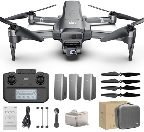 SJRC F22S 4K Pro GPS FPV-Drohne mit 2-Achsen-Gimbal für Erwachsene und Kinder, RC-Quadcopter zur Hindernisvermeidung mit automatischer Heimkehr, 3 km einfach zu bedienen für Anfänger (3 Batterie)