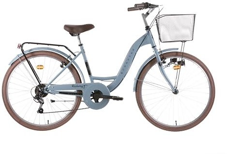 A.T.L.A.S. Vélo Ville 26'' Scrapper Railway 1 LTD Vintage Taille M équipé de 6 Vitesses et d'un équipement City Complet