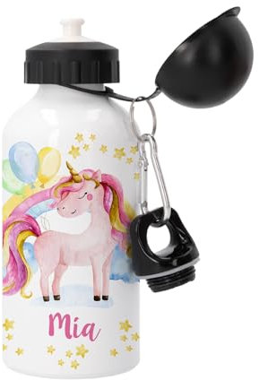 Kembilove Botella Agua Niños - Botella personalizada con nombre - Cantimplora infantil - Regalo cumpleaños niños colegio o guardería - Cantimplora con bonitos diseños (Modelo 2)