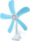 Generico Mini Ventilatore da Tavolo Portatile, 5 Pale, con Pinza Snodabile e Clip, per Scrivania, Viaggio, Blu