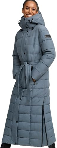 Navahoo Damen Winter Stepp Mantel Wintermantel gesteppt lang warm Kapuze B974