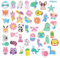 CAYUDEN Diamant Painting Bilder Kinder, 44pcs DIY Diamond Painting Aufkleber Kinder Tier Diamant Malerei Aufkleber Kawaii Panda 5D Diamond Painting Sticker Niedlich Gem Mosaik Kit für Kinder ab 6