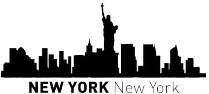 Adesivo da parete in vinile con silhouette della città di New York Skyline, decorazione per la casa, soggiorno, USA, America, per camera da letto-L-50x114cm-Black