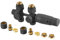 Gralara Vanne de radiateur thermostatique en laiton, mitigeur thermostatique intégré de Type H pour camping-car, Noir