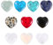 10Pcs Crystals Heart Healing Stones, Bulk Love Crystal Reiki Gems Healing Crystals Rose Quartz Amethyst Polished Gemstones 0.8 Chakra Reiki Yoga Meditation Relief Anxiety Stress for Gifts