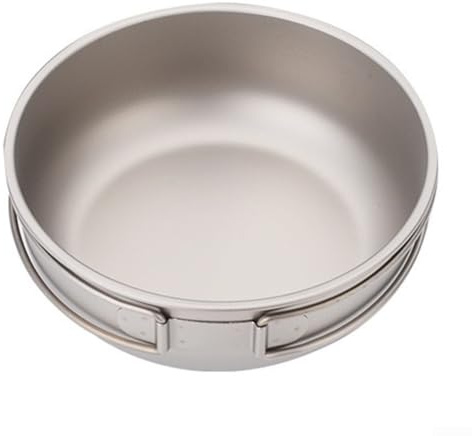 Poêle à frire portable en titane pur avec poignée pliable pour un rangement facile (1200 ml)