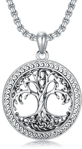 PDTJMTG Tree of Life Necklace 925 Sterling Silver Tree of Life Pendant for Men Women