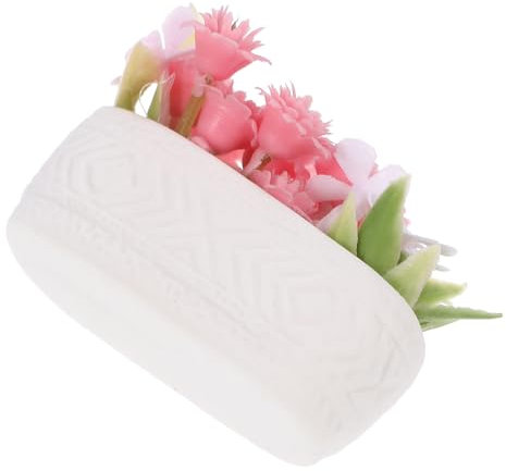 TOYANDONA Miniatura De Maceta Flores Artificiales para Casa De Muñecas Decoración Realista De Bonsái Adorno para Estanterías y Tableros De Coches