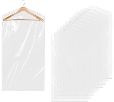 10pcs Dress Bags Covers Long 60 × 180cm Clear Clothes Covers Protector Bags Plastic Dress Suit Bag Dry Cleaning Dust-proof Garment for Clothes Shirt Coat Dresses Sweater (180 * 60cm)