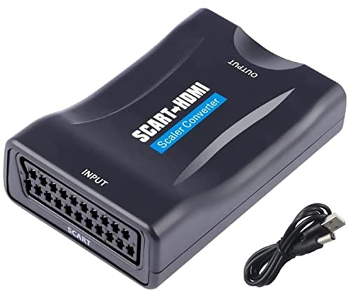 Yiany Scart to HDMI Converter 720P/1080P SCART to HDMI Adapter Full HD Video Audio Switching Cable for HDTV Monitor Projector STB VHS Xbox PS3 Sky Blu-ray DVD VCR
