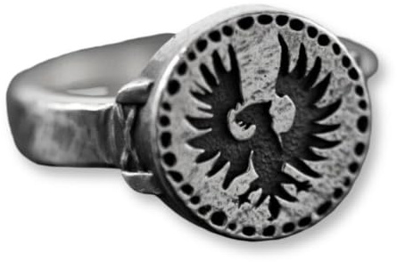 Pidak Ring Cosplay Hawk Stil | Stahl Farbe Silber | Größe 10 Universal | Zubehör Fantasy & Gamer