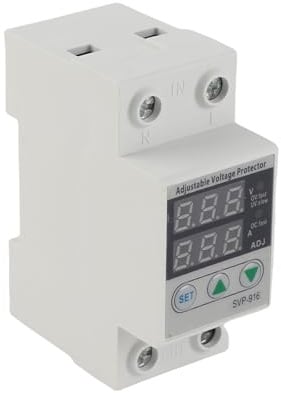 Generic Protecteur de Tension monophasé Intelligent Réglable pour Ligne 230VAC avec Protection Contre Les Surintensités adapté à Un Usage Domestique (40A)