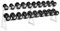Bad Company Studio Heavy Duty Kurzhantel-Set inkl. Ablage-Rack I 10 Paar Hanteln von 5 kg bis 27,5 kg I Gesamtgewicht 378 kg - Gummi