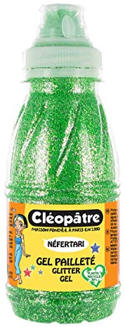 Cléopâtre GP250-16 - Frasco de gel con purpurinas - 250 ml - Verde