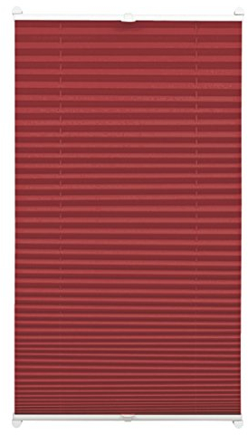 Gardinia Plissee zum Klemmen, Blickdichtes Faltrollo, Alle Montage-Teile inklusive, EASYFIX Plissee verspannt mit Zwei Bedienschienen, Bordeauxrot, 70 x 130 cm (BxH), 33083