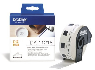brother Runde Etiketten DK-11218 weiß Ø 24 mm für QL-550/QL-500/QL-500A/QL-500BS/QL-500BW/QL-560VP/QL-560/QL-570/QL-580N/QL-650TD/QL-700/QL-710W/QL-720NW/QL-1050/QL-1050N/QL-1060N