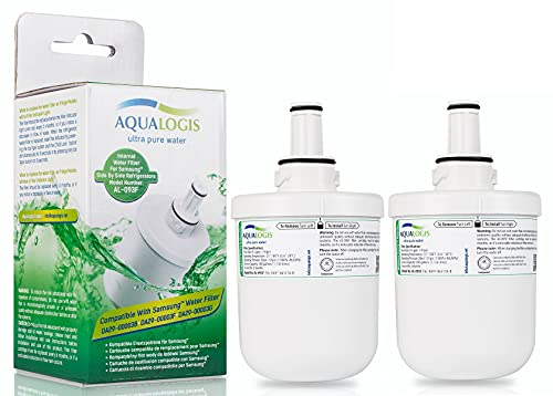 Aqualogis AL-093F Filter, 2 Pack - Compatible with Samsung DA29-00003F/3G Refrigerator Water Filter