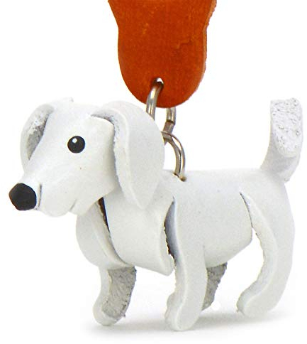 MONKIMAU Damen Schlüsselanhänger Labrador Retriever Hunde Figur aus Leder