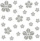 kleb-Drauf® | 25 Blumen | Silber - glänzend | Wandtattoo Wandaufkleber Wandsticker Aufkleber Sticker | Wohnzimmer Schlafzimmer Kinderzimmer Küche Bad | Deko Wände Glas Fenster Tür Fliese