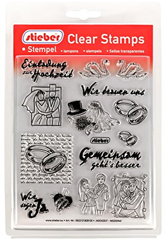 stieber Clear Stamps Transparente Stempel Sets (Bitte gewünschtes Motiv/Thema unten auswählen!) (Hochzeit - Wedding)