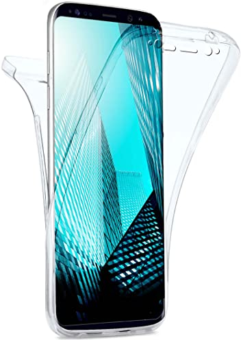 moex Funda Doble Compatible con Samsung Galaxy S8 Plus Funda de Silicona Transparente con protección Completa de 360 Grados, Funda Protectora Delantera y Trasera, Cristal