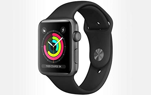 Apple Watch Series 3 (38mm, Space Gray Aluminum Case with Black Sport Band - GPS Only) (Refurbished)
