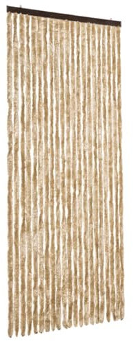 vidaXL Cortina Mosquitera de Puerta de Chenilla Beige 90x220 cm Anti Insectos Mosquitos Moscas Bichos