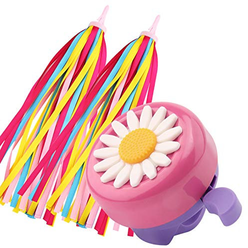 Paliston Campana da Bici per Bambini con Streamer per Bici per Ragazze e Ragazzi Rosa e Viola