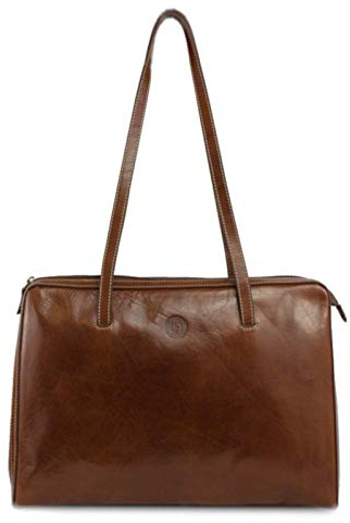 Giudi ® Aktentasche Damen Leder Braun Echtleder Businesstasche Klassisch Handtasche Elegant Vintage Retro Handtasche Laptoptasche Büro Office Messenger Designer Trend Hochwertig Ökoleder Nachhaltig