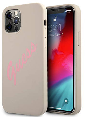 Guess Hardcase Silicone Vintage Case for GUHCP12MLSVSGP iPhone 12/12 Pro 6.1 Inches Grey Pink