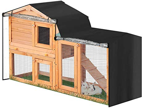Abdeckung für Kaninchenstall, strapazierfähig doppelschichtig thermischer Stall mit spitzem Fenster, Abdeckung für Kaninchenstall - 180 cm L x 52 cm B x 86 cm H