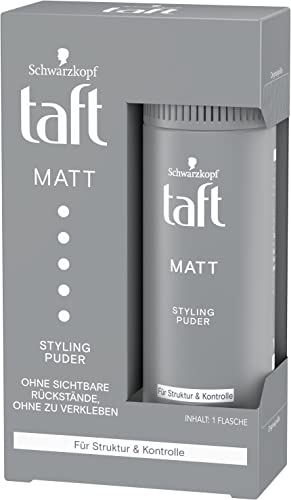 Taft Matt Puder (10 g), Haarpuder für Struktur & Kontrolle, Styling Puder verleiht texturierte Haarstyles ohne Verkleben oder Beschweren, hinterlässt ein mattes Finish