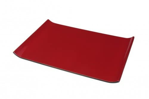 Vassoio 34 x 24 cm in legno laccato rosso chiaro
