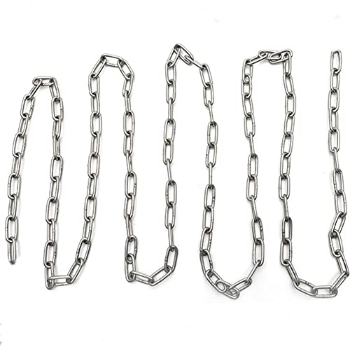 Cadena de Acero Inoxidable 304 Eslabones de Cadena de Acero Soldados de Alta Resistencia para Valla Colgante, Cadena para Perros, Cadena de Columpio, Carga Máxima de 60 KG, 2,5mm - 3 Metros