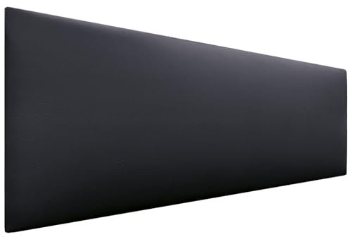 DHOME Cabecero de Polipiel o Tela AQUALINE Liso cabeceros Cabezal tapizado Cama Lujo (Polipiel Negro, 135cm (Camas 120/135/140))