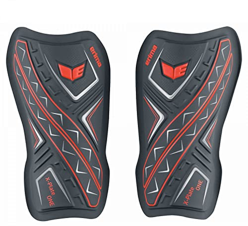 Erima Unisex Jugend X-Plate One Schienbeinschoner (7212202), cool grey/fiery coral, S
