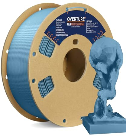 OVERTURE PLA Plus (PLA+) PLA-Filament 1,75 mm, professionelle PLA-Festigkeit, 1kg Filament (2,2 lbs), Maßgenauigkeit +/- 0,02 mm, für 3D-Drucker (Graublau)