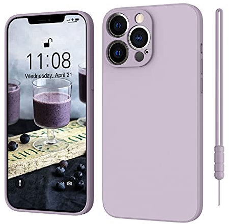 ORDA for iPhone 13 Pro Case Silicone Ultra Slim Soft Gel Rubber Cover for iPhone 13 Pro Phone Case Thin Anti-Scratch Microfiber Lining Compatible for 6.1 inch Light Purple