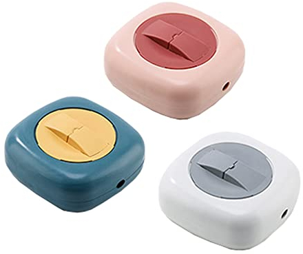 Gittcoll 3 Pcs Data Cable Storage Boxes Retractable Cord Management Winders Portable Charging Cable Headphone Cable Rotatable Organizer Winder for Home Office Dormitory Travel (Medium)