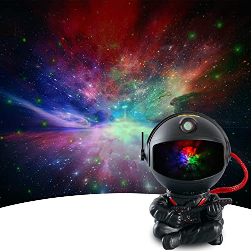 Astronaut Star Projector, Kids Night Light, Nebula Projector Light. Galaxy Bedroom Projector, Adult Playroom/Home Theater/Ceiling/Room Decoration (Black-1)