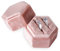AIEX Ringbox aus Samt, für Schmuck, Doppelschlitze, Sechseck, Ringbox, für Verlobung, Zeremonie, Hochzeit, Valentinstag, mit 2 Ringen (pfirsichfarben)