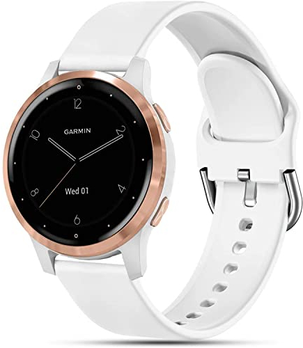Issinlky Bracelet pour Garmin Vivoactive 4S/Venu 2S/Venu 3S/Vivomove 3S, 18mm bracelet silicone pour Fossil Femme Gen 6/Fossil Femme Gen 5E/Fossil Femme Q Venture HR Gen 4/Gen 3