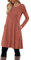 MOLERANI Robe Pull pour Femme Robe à Manches Longues pour Femme Robe Tunique décontractée à Boutons avec Poches Rouge Brique L