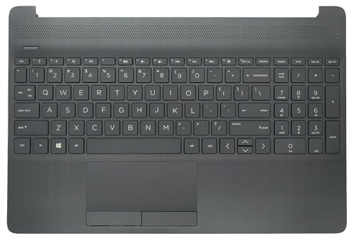 Jxjslp Replacement Upper Case Palmrest for HP 15T-DW 15-DW 15S-DU Series Laptop Non-Backlit Keyboard Assembly Touchpad Top Cover L52021-001 AP2H8000500 Gray
