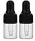 CMJ 2 x 2ml CLEAR Glass Bottles Ear Eye Drops Pipette Dropper BLACK Lid Aromatherapy Empty