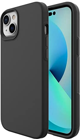 JT Berlin Pankow Safe Silikon Hülle kompatibel mit Apple iPhone 14 | Soft-Touch Case in Schwarz, Fallschutz nach US-Militärstandard bis 1,2m, Qi-Wireless Charging & Displayschutz Design