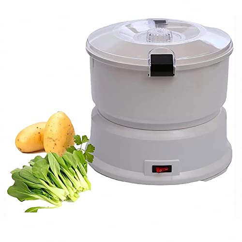 AXTMR Electric Potato Peeler, Automatic Salad Spinner and Vegetable Dryer, with Electric Fruit Spin-Dryer Basket,White2,Size
