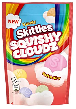 Skittles Fruits Squichy Cloudz Candy Gummies 70g per pack (Case of 14)