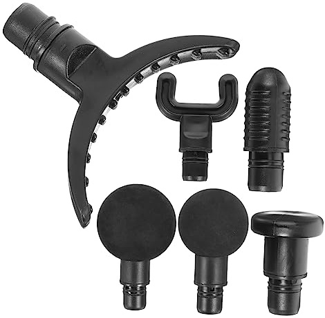 ABS Massagekopf Aufsätze 6 Stück für Fitness Massagegeräte | Schwarz, Austauschbare Adapter für Muskeln, Kompakt Verstaubar, für Läufer und Fitnesspersonal