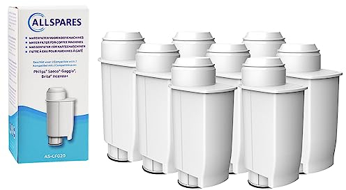 AllSpares Wasserfilter (x8) geeignet für Philips/Saeco Kaffeemaschinen Ersatzfilter für BRITA Intenza+ und Philips/Saeco CA6702